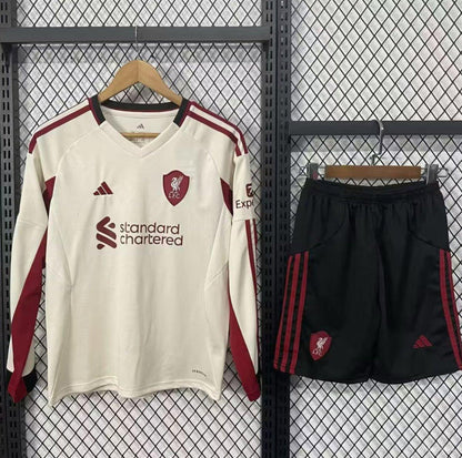 Kit Liverpool Alternativo Manga Comprida Criança 2025/2026