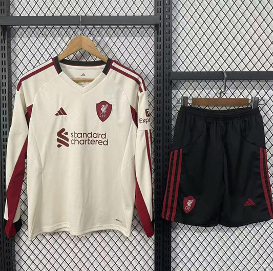 Kit Liverpool Alternativo Manga Comprida Criança 2025/2026