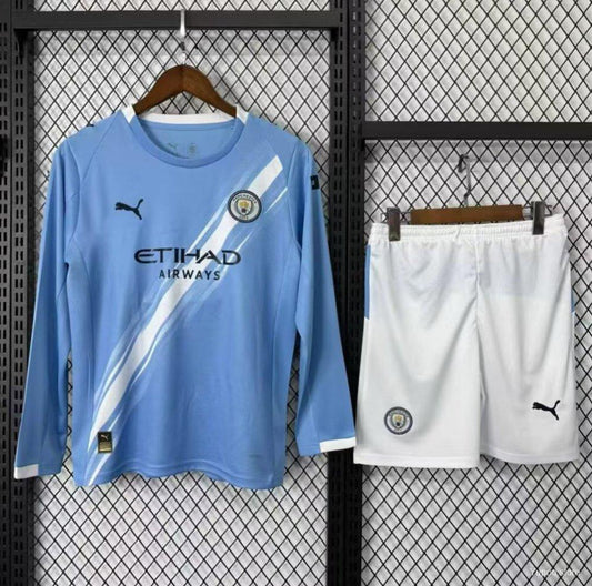 Kit Manchester City Principal Manga Comprida Criança 2025/2026