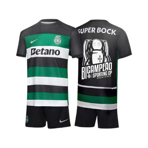 Kit Sporting Principal Bicampeão Criança 2024/2025